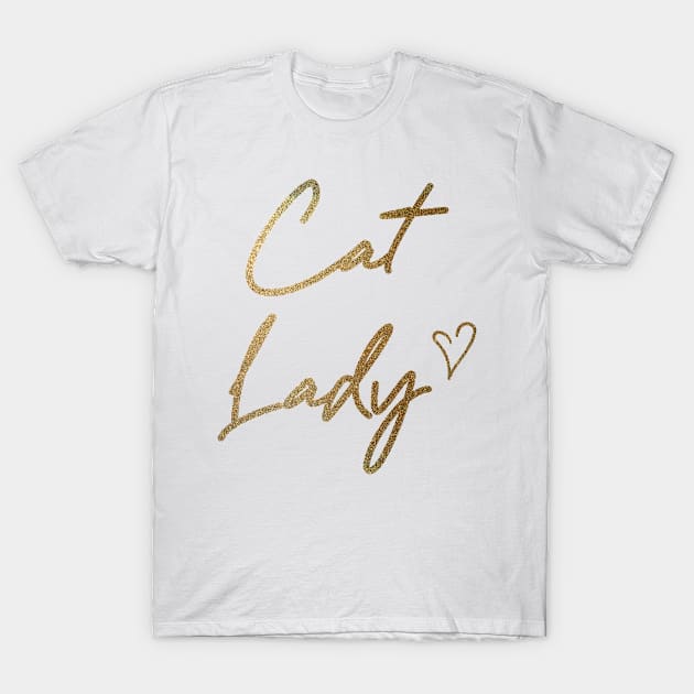 Cat Lady Glittery T-Shirt by RosegoldDreams